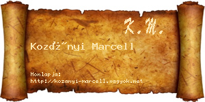 Kozányi Marcell névjegykártya